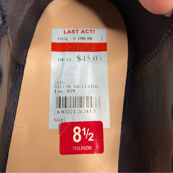 DKNY Navy Suede Scalloped Edge Ballet Flat Size 8.5 - Picture 10 of 12